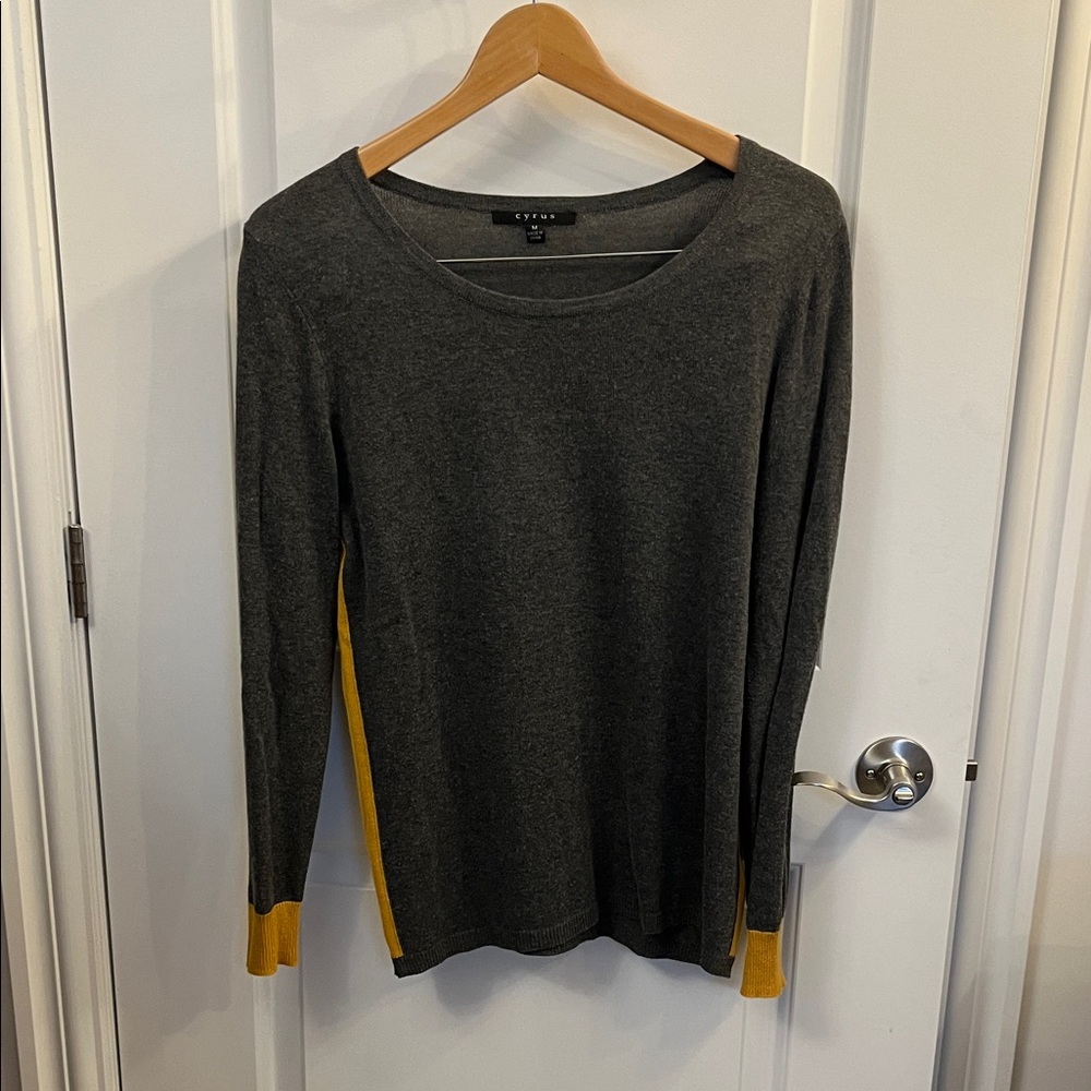Cyrus Gray and Yellow Women's Sweater